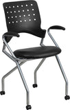 Galaxy Mobile Nesting Chair with Arms and Black Leather Seat