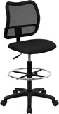 Mid-Back Mesh Drafting Chair with Black Fabric Seat