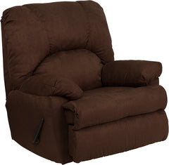 Contemporary Montana Chocolate Microfiber Suede Rocker Recliner