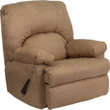 Contemporary Montana Latte Microfiber Suede Rocker Recliner