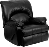 Contemporary Apache Black Leather Rocker Recliner