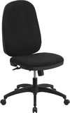 High Back Black Fabric Multi-Functional Swivel Task Chair with Back Angle Adjustment