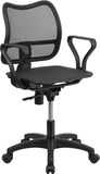 Mid-Back Black Mesh Swivel Task Chair with Loop Arms