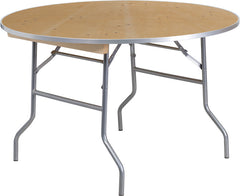 48'' Round HEAVY DUTY Birchwood Folding Banquet Table with METAL Edges