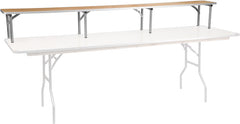 96'' x 12'' x 12'' Birchwood Bar Top Riser with Silver Legs