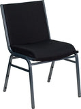 HERCULES Series Heavy Duty, 3'' Thickly Padded, Black Patterned Upholstered Stack Chair