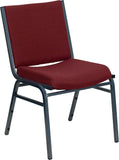 HERCULES Series Heavy Duty, 3'' Thickly Padded, Burgundy Patterned Upholstered Stack Chair