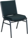 HERCULES Series Heavy Duty, 3'' Thickly Padded, Green Patterned Upholstered Stack Chair