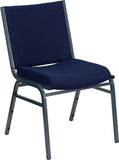 HERCULES Series Heavy Duty, 3'' Thickly Padded, Navy Blue Patterned Upholstered Stack Chair
