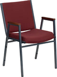 HERCULES Series Heavy Duty, 3'' Thickly Padded, Burgundy Patterned Upholstered Stack Chair with Arms