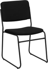 HERCULES Series 1000 lb. Capacity High Density Black Fabric Stacking Chair with Sled Base
