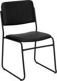 HERCULES Series 1000 lb. Capacity High Density Black Vinyl Stacking Chair with Sled Base