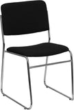 HERCULES Series 1000 lb. Capacity Black Fabric High Density Stacking Chair with Chrome Sled Base