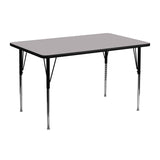 24''W x 48''L Rectangular Activity Table with Grey Thermal Fused Laminate Top and Standard Height Adjustable Legs