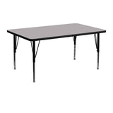 24''W x 48''L Rectangular Activity Table with Grey Thermal Fused Laminate Top and Height Adjustable Preschool Legs