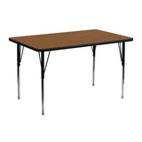 24''W x 48''L Rectangular Activity Table with 1.25'' Thick High Pressure Oak Laminate Top and Standard Height Adjustable Legs
