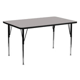 24''W x 60''L Rectangular Activity Table with 1.25'' Thick High Pressure Grey Laminate Top and Standard Height Adjustable Legs