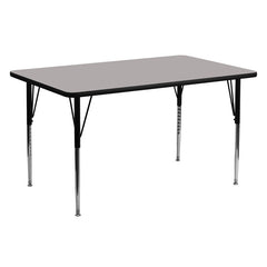 24''W x 60''L Rectangular Activity Table with 1.25'' Thick High Pressure Grey Laminate Top and Standard Height Adjustable Legs