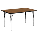 24''W x 60''L Rectangular Activity Table with 1.25'' Thick High Pressure Oak Laminate Top and Standard Height Adjustable Legs