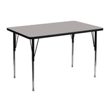 30''W x 48''L Rectangular Activity Table with 1.25'' Thick High Pressure Grey Laminate Top and Standard Height Adjustable Legs