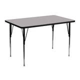 30''W x 48''L Rectangular Activity Table with Grey Thermal Fused Laminate Top and Standard Height Adjustable Legs