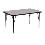 30''W x 48''L Rectangular Activity Table with Grey Thermal Fused Laminate Top and Height Adjustable Preschool Legs
