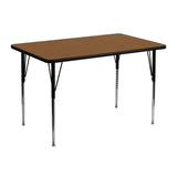 30''W x 48''L Rectangular Activity Table with 1.25'' Thick High Pressure Oak Laminate Top and Standard Height Adjustable Legs