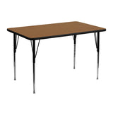 30''W x 48''L Rectangular Activity Table with Oak Thermal Fused Laminate Top and Standard Height Adjustable Legs