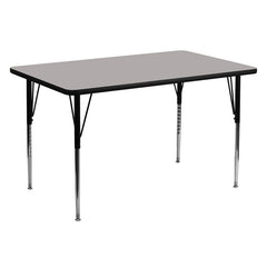 30''W x 60''L Rectangular Activity Table with 1.25'' Thick High Pressure Grey Laminate Top and Standard Height Adjustable Legs