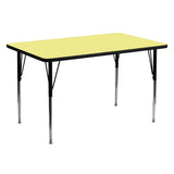 30''W x 60''L Rectangular Activity Table with Yellow Thermal Fused Laminate Top and Standard Height Adjustable Legs