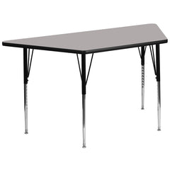 30''W x 60''L Trapezoid Activity Table with 1.25'' Thick High Pressure Grey Laminate Top and Standard Height Adjustable Legs