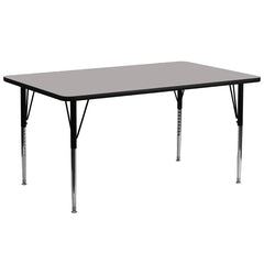 30''W x 72''L Rectangular Activity Table with 1.25'' Thick High Pressure Grey Laminate Top and Standard Height Adjustable Legs
