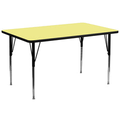 30''W x 72''L Rectangular Activity Table with Yellow Thermal Fused Laminate Top and Standard Height Adjustable Legs