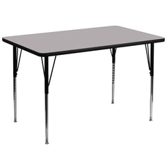 36''W x 72''L Rectangular Activity Table with Grey Thermal Fused Laminate Top and Standard Height Adjustable Legs