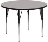 42'' Round Activity Table with 1.25'' Thick High Pressure Grey Laminate Top and Standard Height Adjustable Legs