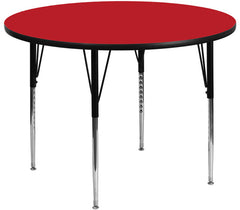 42'' Round Activity Table with 1.25'' Thick High Pressure Red Laminate Top and Standard Height Adjustable Legs