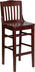 HERCULES Series Mahogany Finished School House Back Wooden Restaurant Barstool