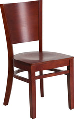 Lacey Series Solid Back Mahogany Wooden Restaurant Chair