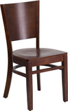 Lacey Series Solid Back Walnut Wooden Restaurant Chair