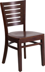 Darby Series Slat Back Walnut Wooden Restaurant Chair