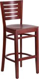 Darby Series Slat Back Mahogany Wooden Restaurant Barstool