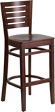 Darby Series Slat Back Walnut Wooden Restaurant Barstool