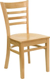 HERCULES Series Natural Wood Finished Ladder Back Wooden Restaurant Chair
