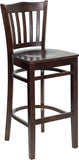 HERCULES Series Walnut Finished Vertical Slat Back Wooden Restaurant Barstool