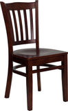 HERCULES Series Mahogany Finished Vertical Slat Back Wooden Restaurant Chair