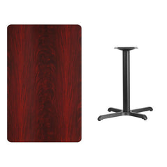 30'' x 48'' Rectangular Mahogany Laminate Table Top with 22'' x 30'' Table Height Base