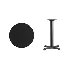 24'' Round Black Laminate Table Top with 22'' x 22'' Table Height Base