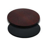 24'' Round Table Top with Black or Mahogany Reversible Laminate Top