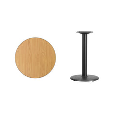 24'' Round Natural Laminate Table Top with 18'' Round Table Height Base