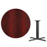 42'' Round Mahogany Laminate Table Top with 33'' x 33'' Table Height Base